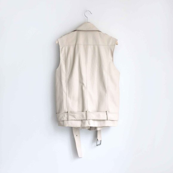Oak + Fort oversized pleather moto vest - Medium - Picture 3 of 9